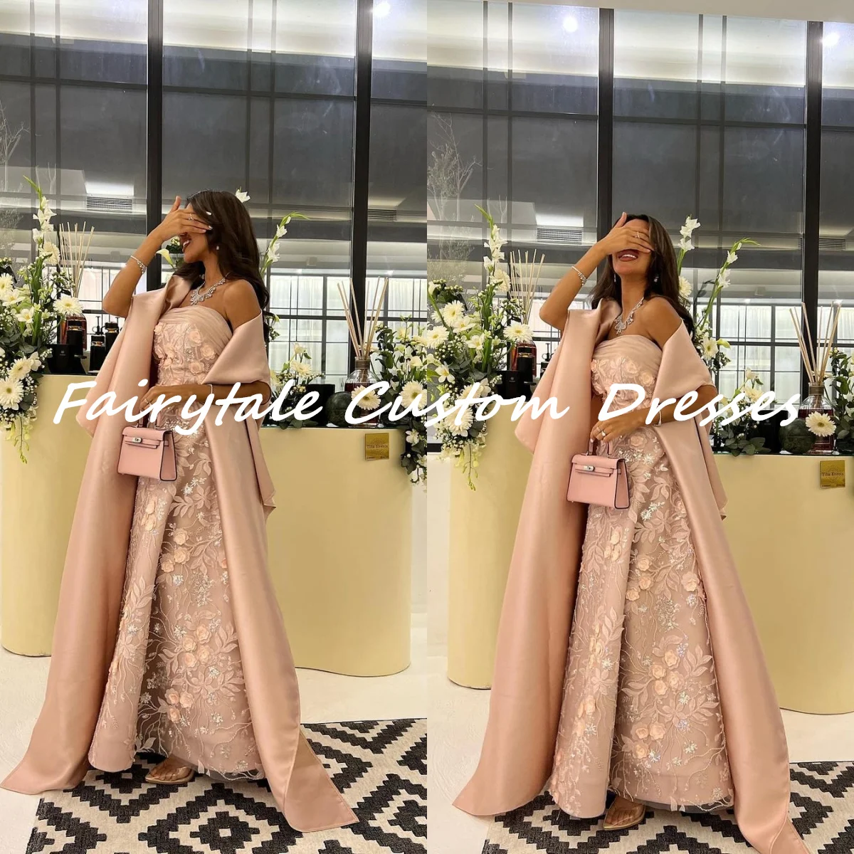 Vestido de noite luxuoso para casamento, Dubai Dresses, Fairytale, Rosa, Luxo, Aniversário, 2020, 2022