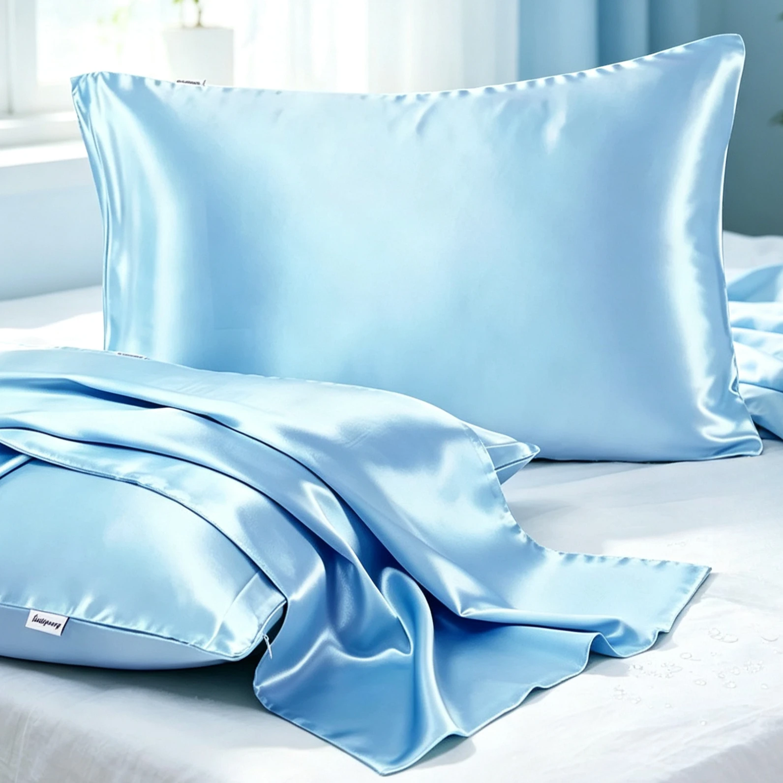 Satin Silk Pillowcase Hair Skin - Anti-kroezende Cool Ice Silk kussenslopen 2-pack
