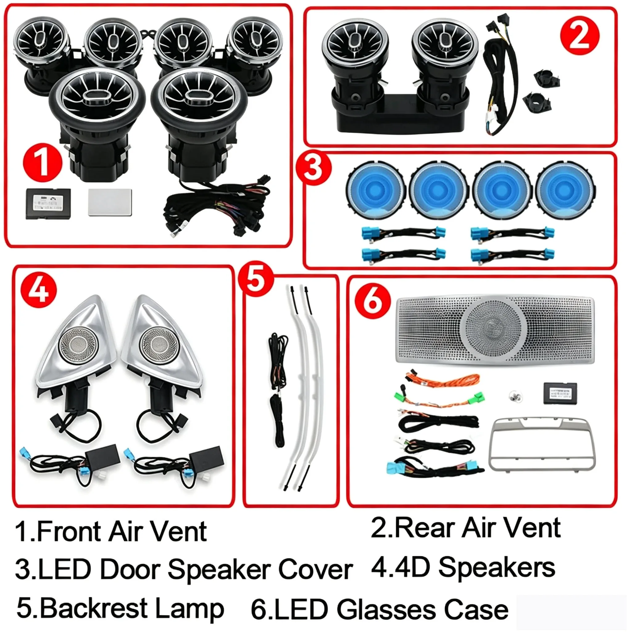 Autowellus For E-Class W213 Air Vents 3D Rotating Tweeter Speaker Coupe AMG E43 E53 E250 Ambient Light 64 Interior