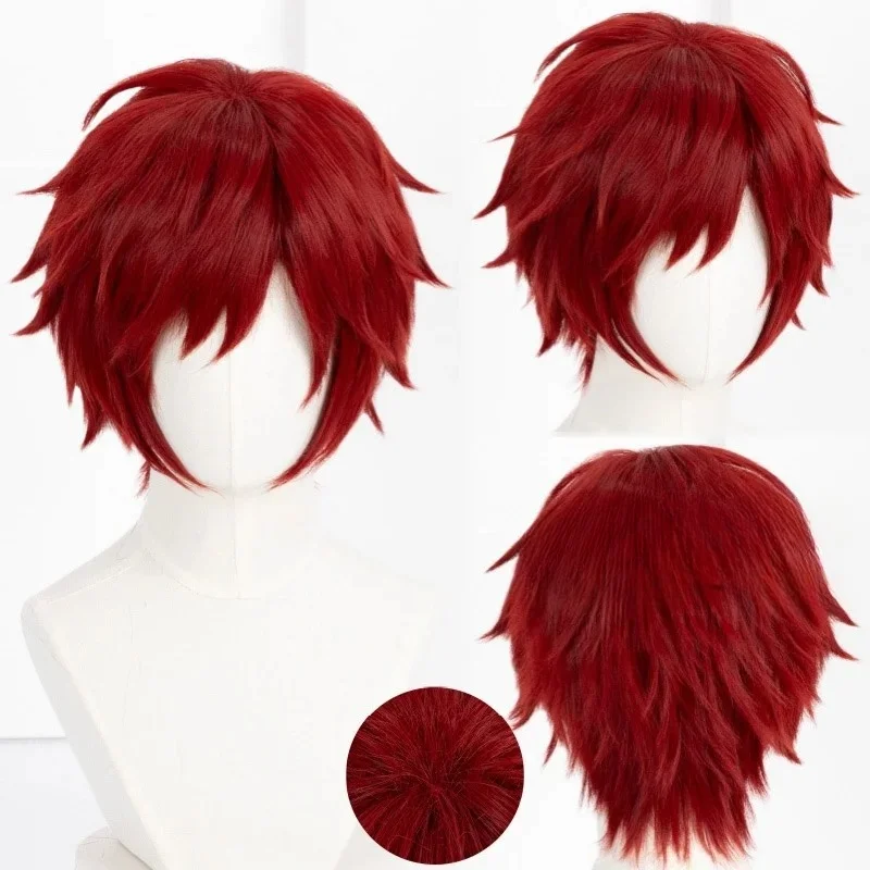 Gaara Cosplay-Perücken, Anime-Cosplay, kurze rote Haarperücken für Comic Con, Coser-Mottoparty, hochwertiges Kunsthaar