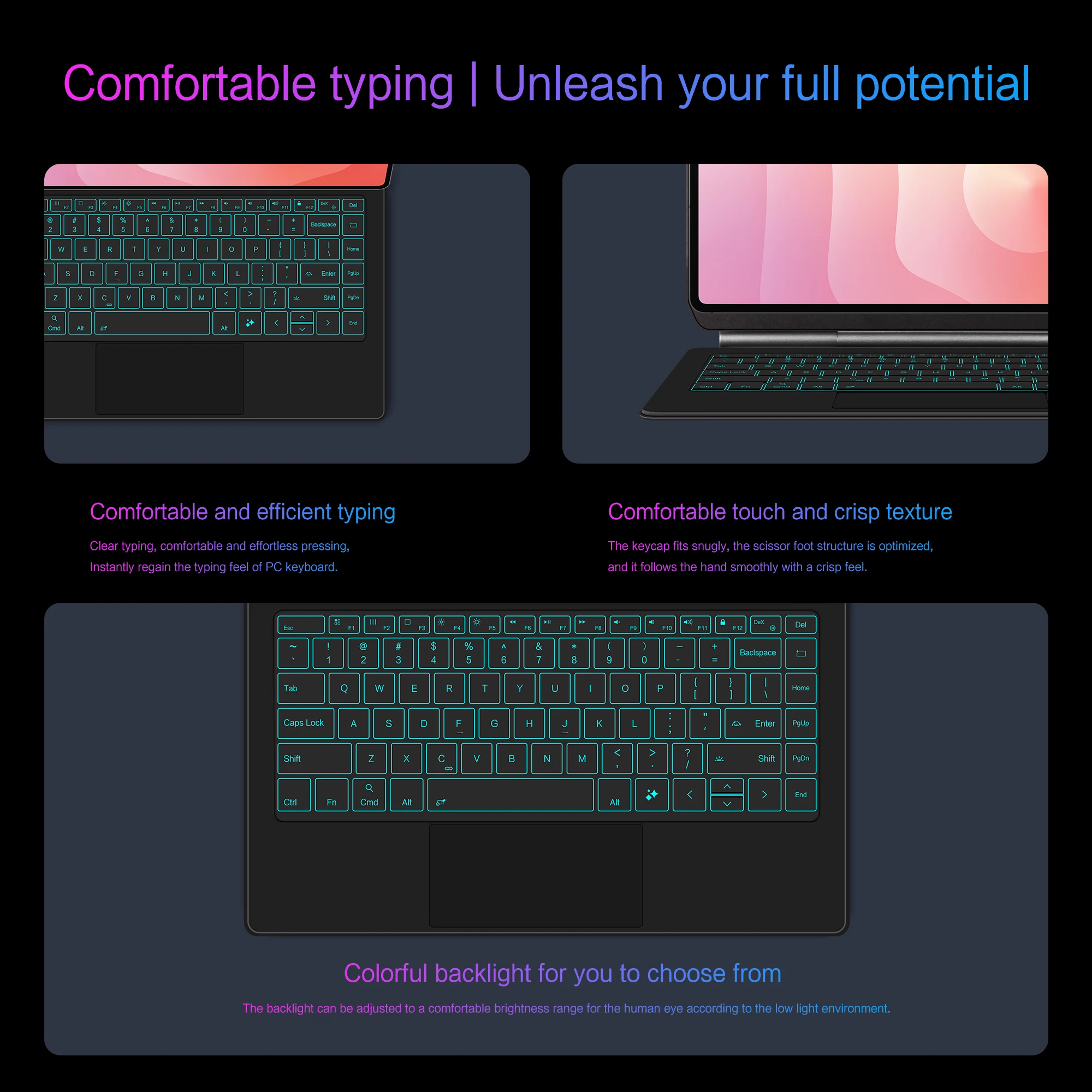 LFOIQN Magic Keyboard for Samsung Galaxy Tab S11 Ultra 14.6 inch SM-X930 X936 S11 11" 2025 Case Smart Multi-touch Keyboard Cover image 5