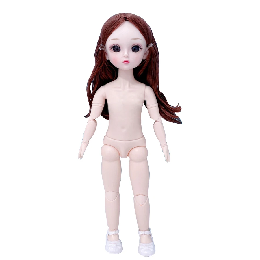 Figure Body 1/6 Manga Face Anime 3D Eyes 30cm Spherical Joint Nude ​Doll With Head & Shoes for Girls Cute Toys