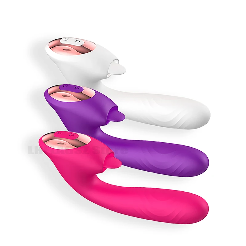 

2 in 1 Funny Adult Strong Vibrador Con Estimulador Feminino Sex Toy Cunnilingus Womans Into The Body Dildos Masturbadores