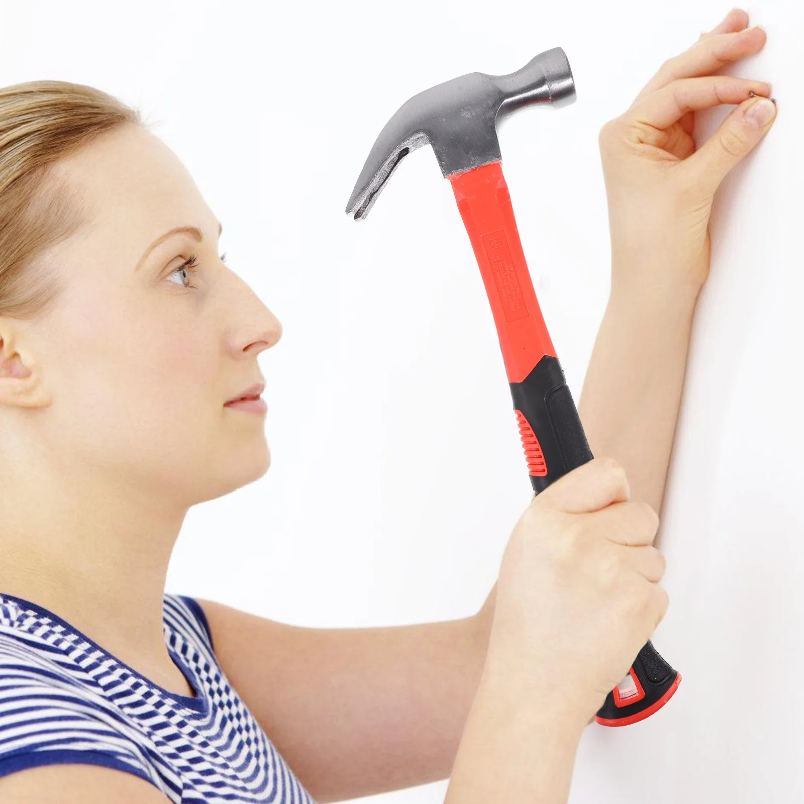 

1Pcs Non-Slip Claw Hammer Insulated Handle Magnetic Head Nail Pulling Hammer Practical Durable Compact Size Tool