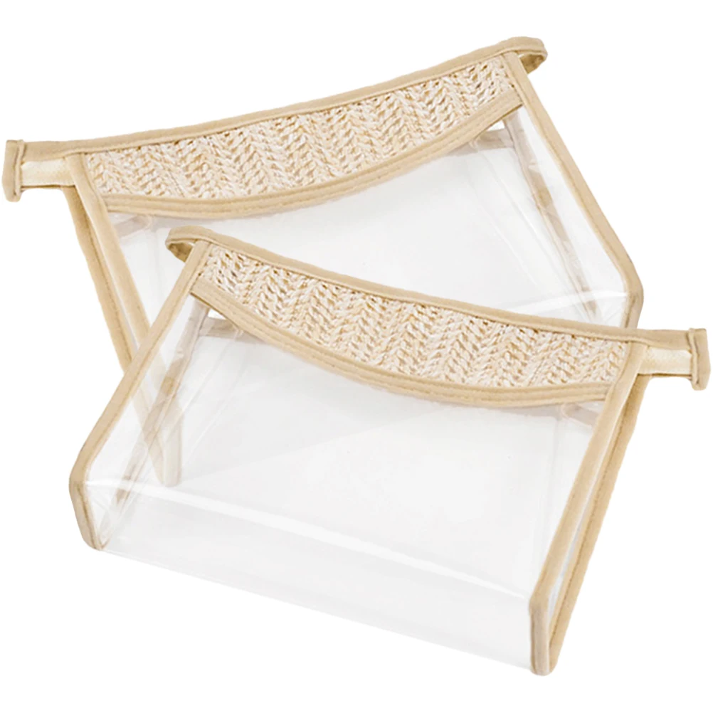 

2Pcs Storage Bag Clear Makeup Toiletry Travel Bags Container Waterproof Durable ganizer Brush Holder