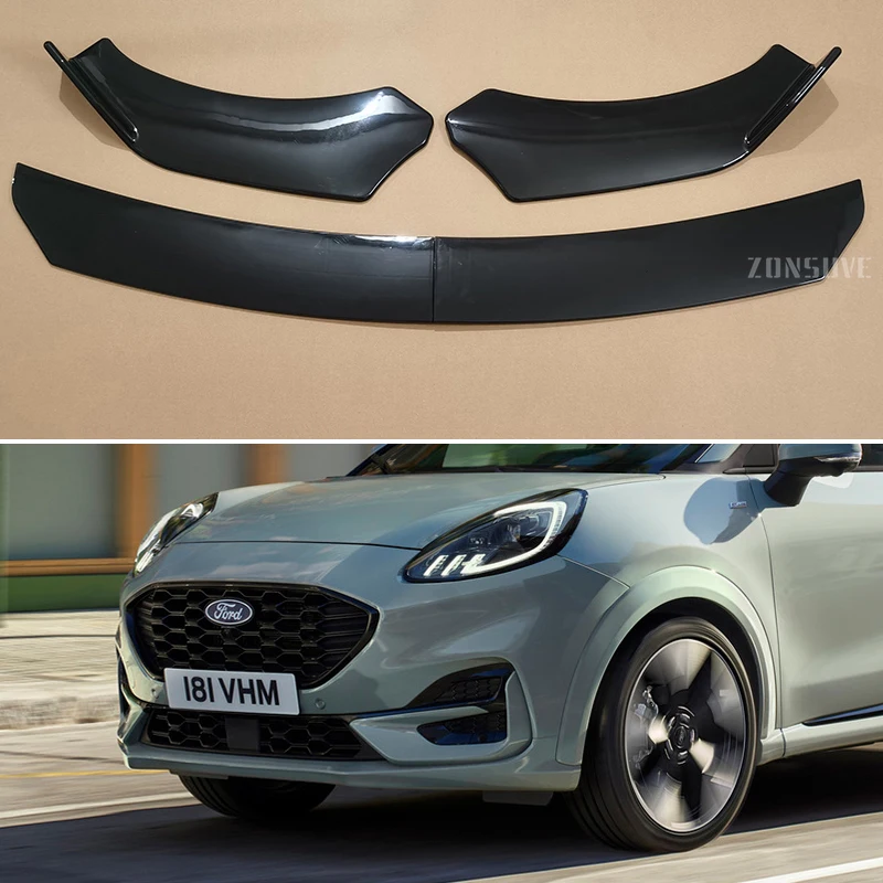 For Ford Puma 2019-2024 Year Front Bumper Lip Splitter Universal Spoiler Body Kit Accessories