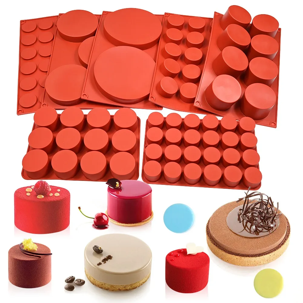 Cilindro Molde de Silicone para Pudim de Geléia de Sabão, Resina Chocolate Cookie Mold, Bolo Coberto Ferramenta Sandwich, Doces e Bolo Assadeira