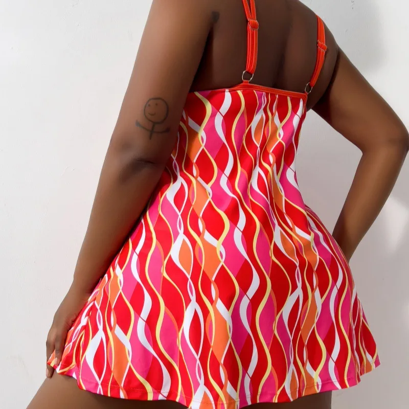 New Trendy Solid Color Conservative Bikini Sexy Printed Large Size Swimsuit Popular Universal Swimsuit Swimsuit P032