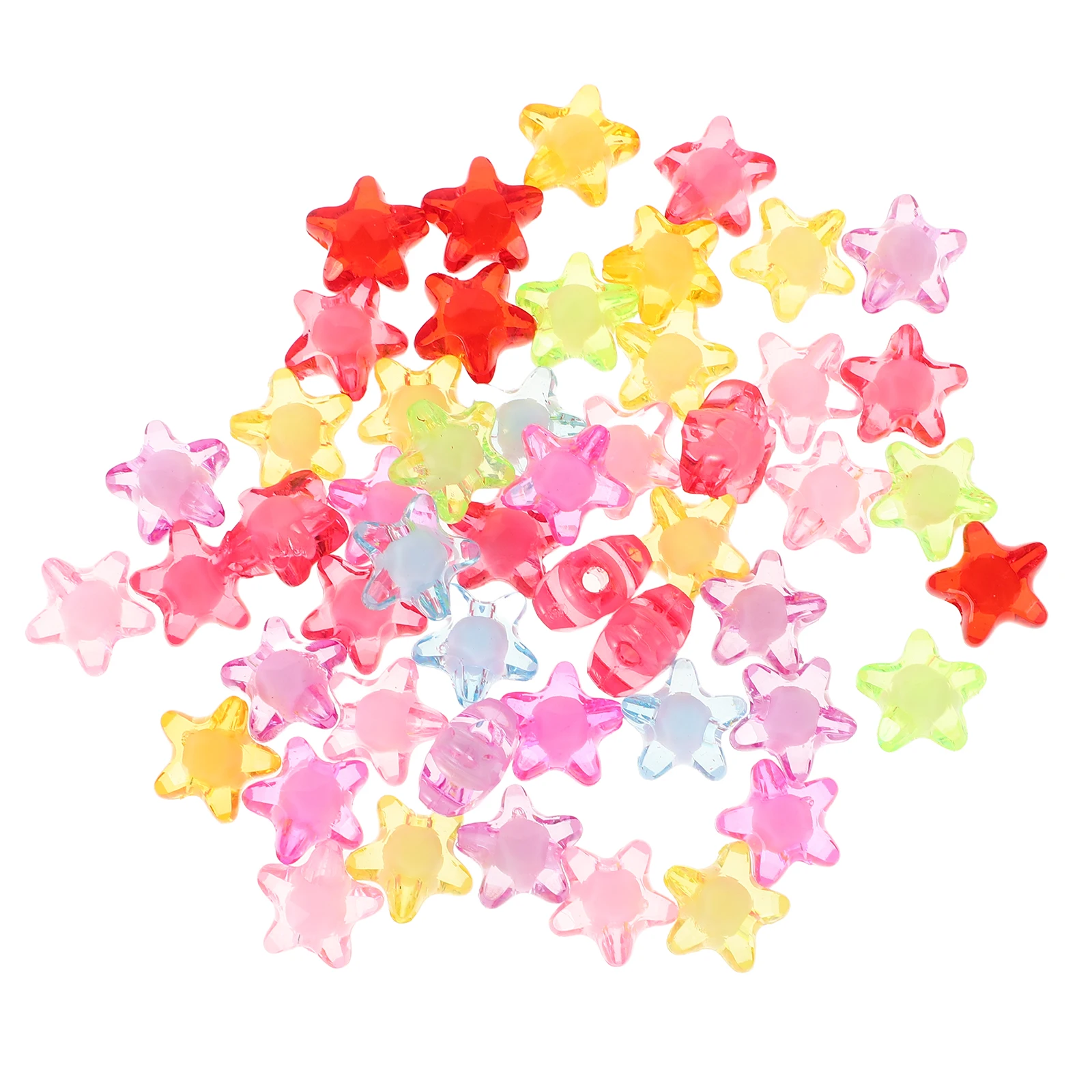 

600 Pcs Pentagram Heart Flower Acrylic Beads Star Spacer DIY Jewelry Accessories Mixed Shape Charms Transparent