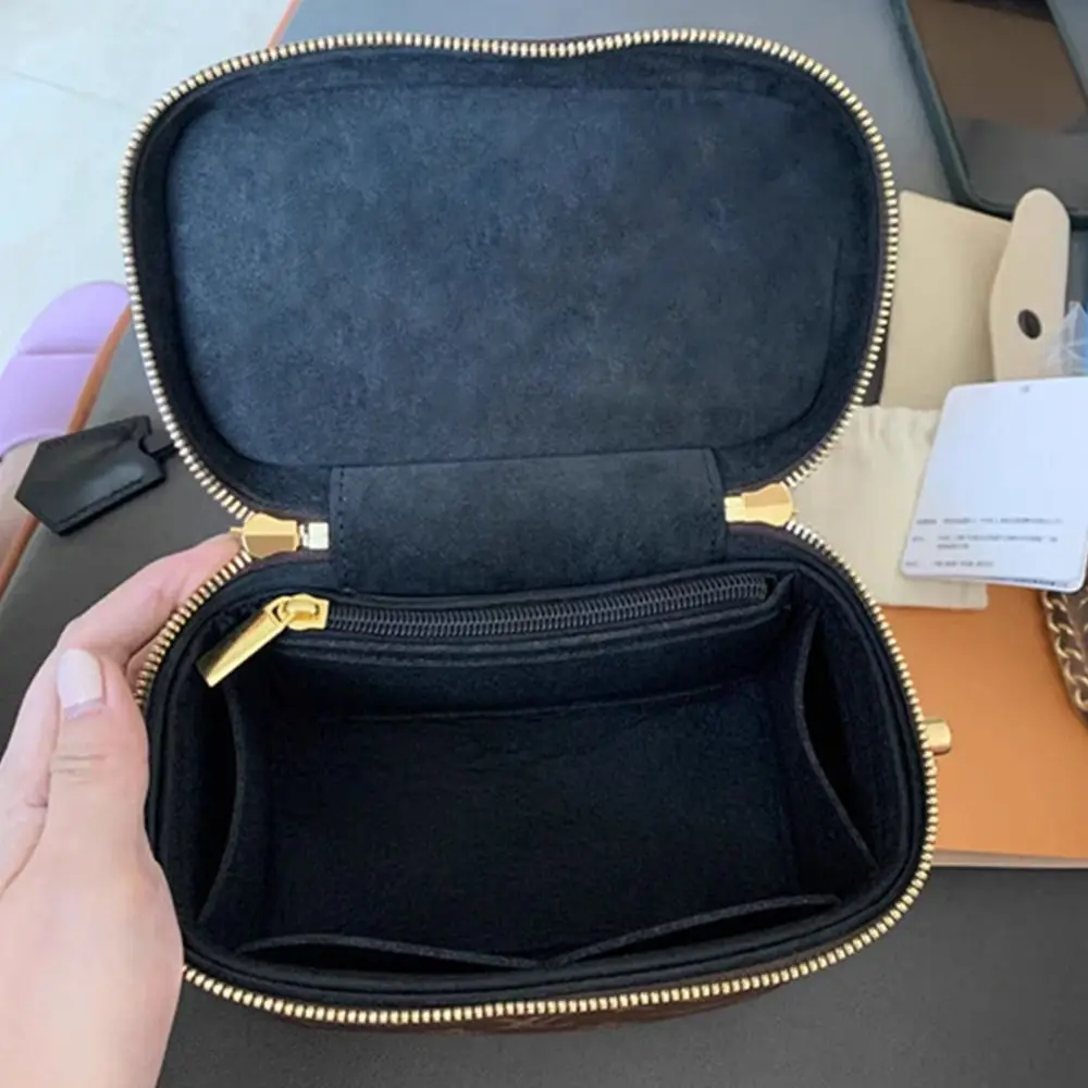 Feltro inserção forro bolsa organizador bolsa sacola saco interno para lv agradável nano/mini/bb