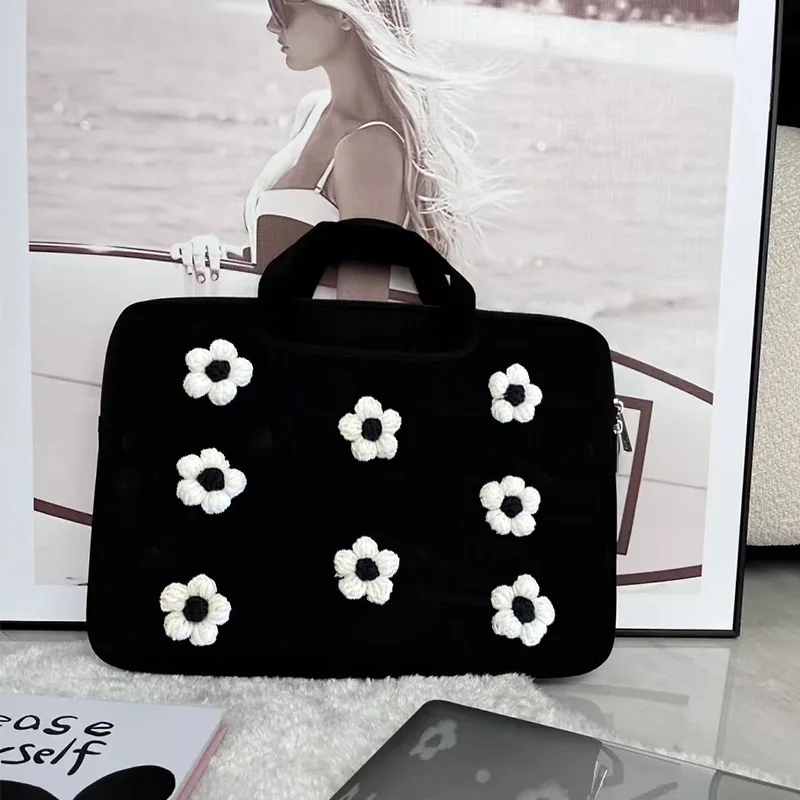 Bolso ligero para ordenador portátil con flores coreanas Ins para mujer MacBook Air Pro 13,3 13,6 14 15 15,6 maletines de 16 pulgadas bolsas para portátil a prueba de golpes