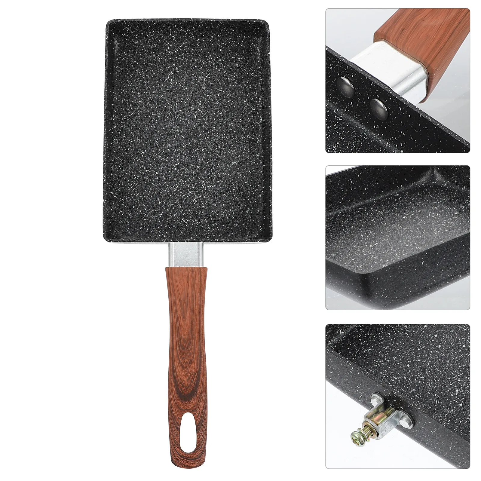 

1Pcs Square Non-Stick Frying Pan Flat Bottom Breakfast Pan Ideal for Fried Eggs Pancakes Grilled Steaks Efficient Heat