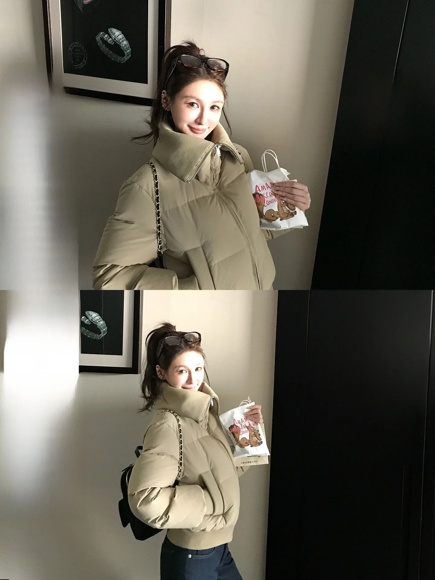 

Куртка-пуховик женская Skk Store Fuji Snow Peak AO с широким ребристым воротником, 90% белый пух, теплая, с длинными рукавами, на молнии