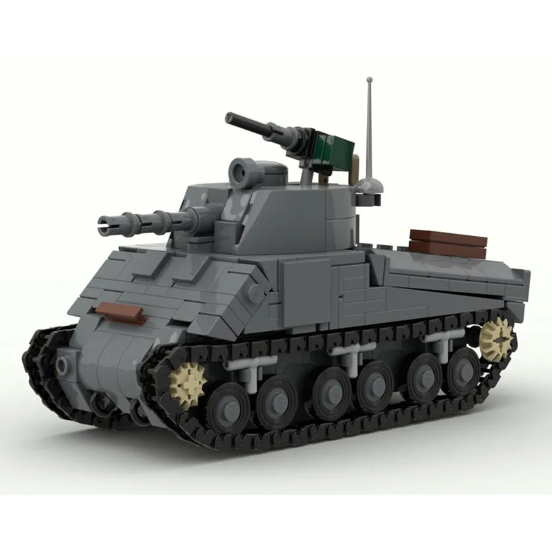 MOC-242807 블록 M4 셔먼 탱크 MOC 군용 탱크 모델 창의적인 선물 퍼즐 블록 세트 454PCS