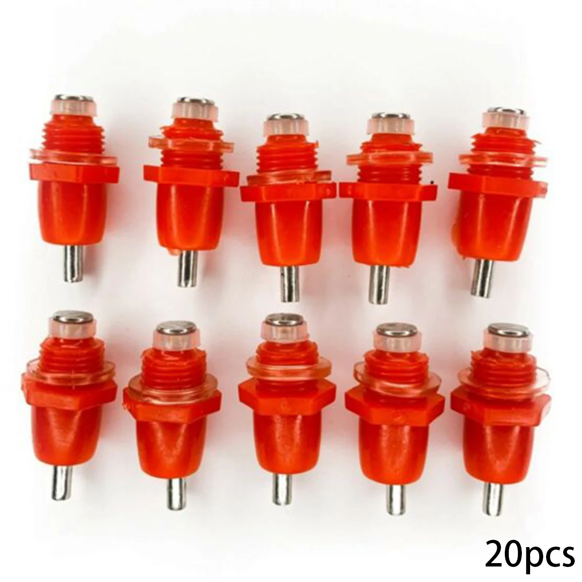 20PCS Chicken Drinke  Poultry Chicken Nipple Fountain Red Mouth Water Poultry Farming Equipment Feeding Poultry Supplies