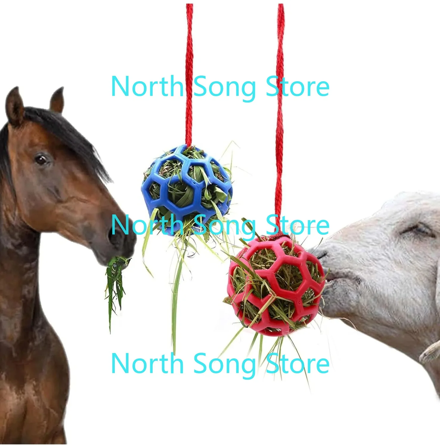 

2 Pcs Hay Ball for Horses to Play with, Relieve Stress with This Bright Color Hay Feeder Ball for Horses Goat to Avoid Boredom