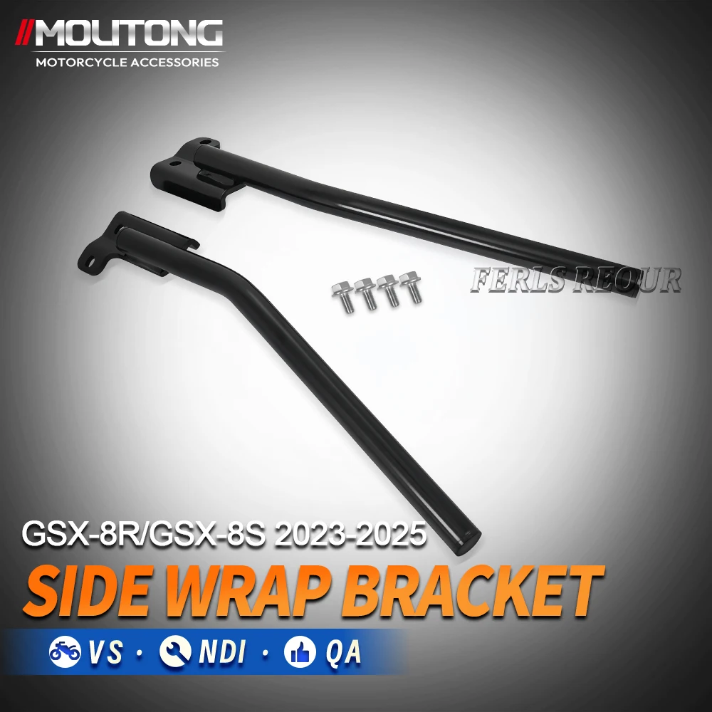 Side luggage bag for motorcycle side racks of Suzuki GSX-8R (2024-2025 models) and Suzuki GSX-8S (2023-2025 models).