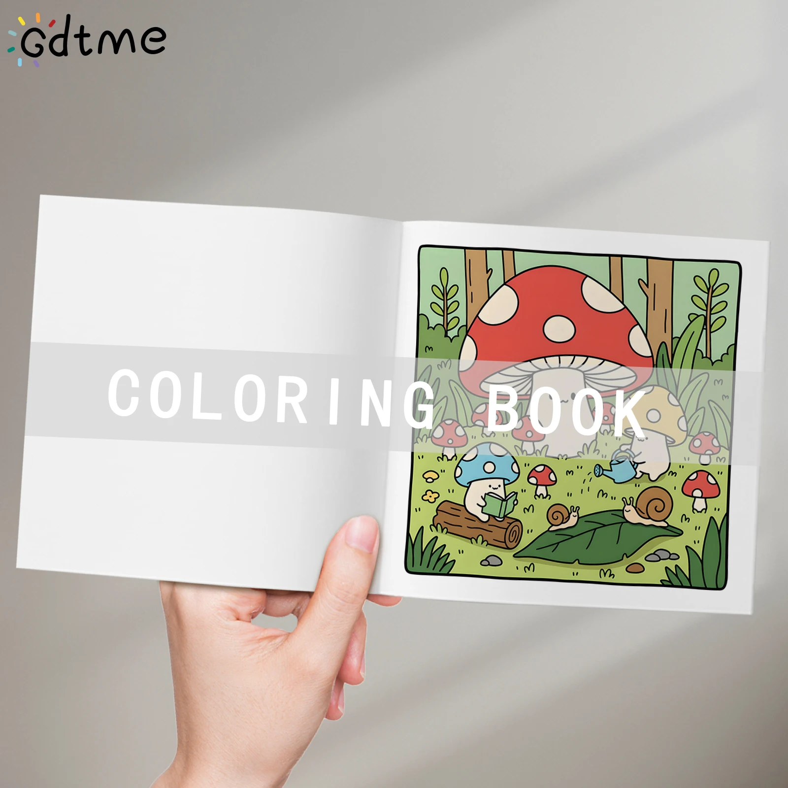 كتاب تلوين أنماط جريء وسهل الفطر للبالغين، كتاب رسم لطيف، هدية مثالية للحفلات وأعياد الميلاد