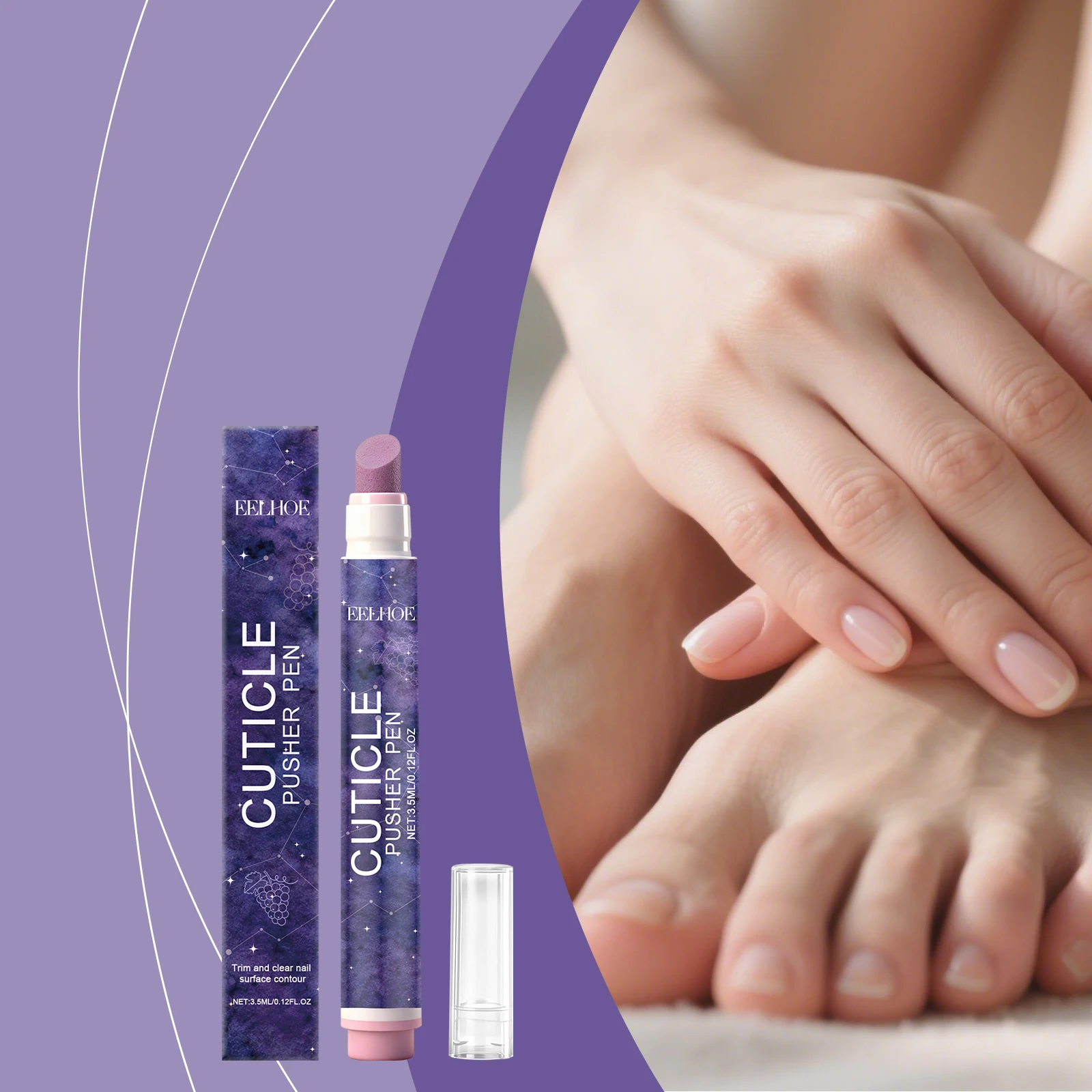قلم العناية بحواف الأظافر متعدد التأثير من EELHOE لأداة تجميل الأظافر والمانيكير والباديكير #6