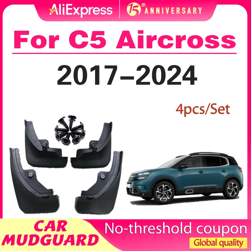 For Citroen C5 Aircross 2017-2024 2018 2019 2020 2021 2022 Fender Mudflaps Splash Guards Mudguards Mud Flaps car Accessories