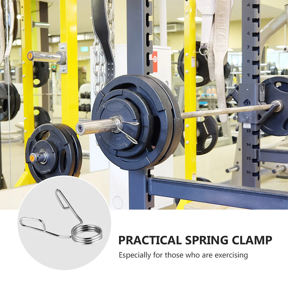 

4 Pcs Spring Buckle Bar Clamps Stainless Steel Durable Weightlifting Accessories Barbell Clips Fitness Equipment