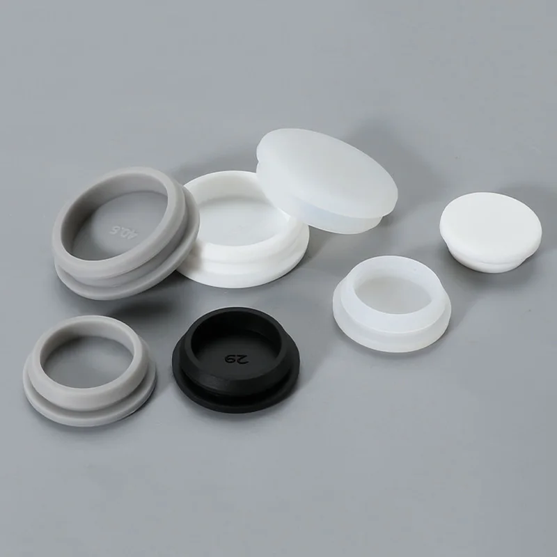 T-Type Silicone Hole Plug Snap Flat Head Rubber Stopper With Card Slot High Temperature Resistant Soft Rubber Seal Plug Cover