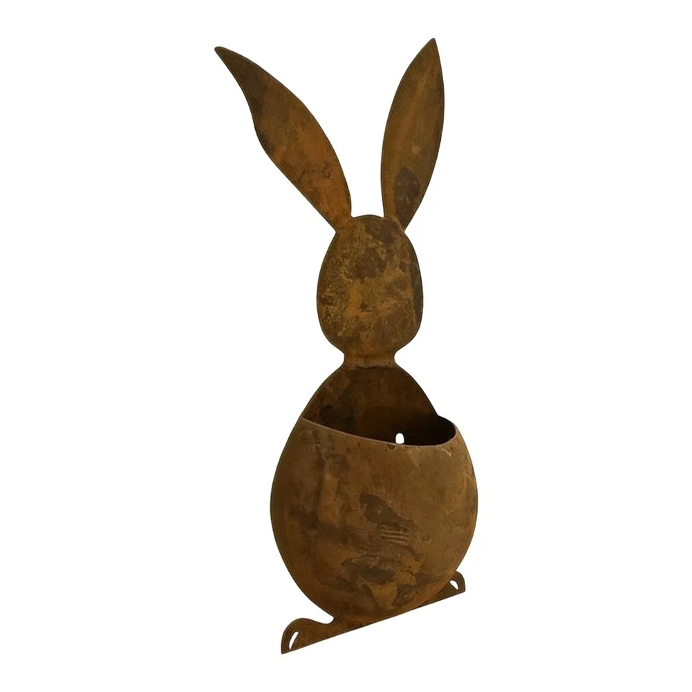 Garden Decor Rustic Animal Flower Pot Made from Strong Iron Weather Resistant Metal for Small Plants and Flowers