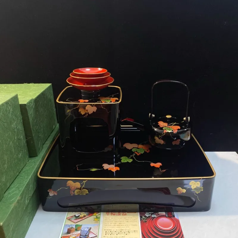 

Japanese Lacquerware Natural Wood Resin Urushi Gold Makie Toso Dining Bowl Handicraft Decor