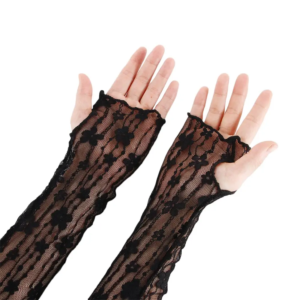 

Elegant Lace Flower Arm Sleeve For Women Girl Sun Protection Cooling Sleeves Summer Outdoor Driving Riding Arm Protectors