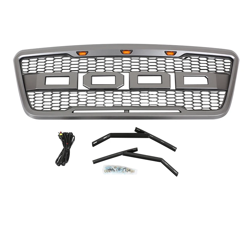 

2004-2008 Grey Front Hood Grille Conversion With LED Fit For Ford F150