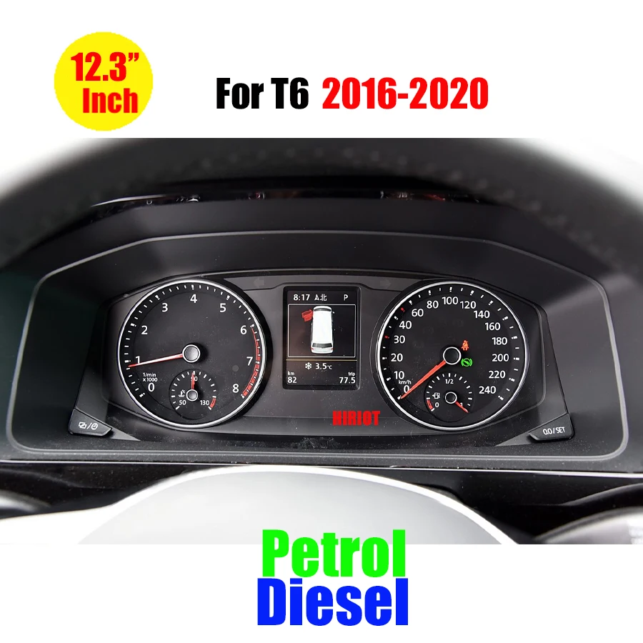 12.3 ''Digitale Virtuele Cockpit Instrumentenpaneel Voor VW Golf 6 7 Passat CC B7 B8 T6 Tiguan Scirocco Jetta Sharan LCD Snelheidsmeter