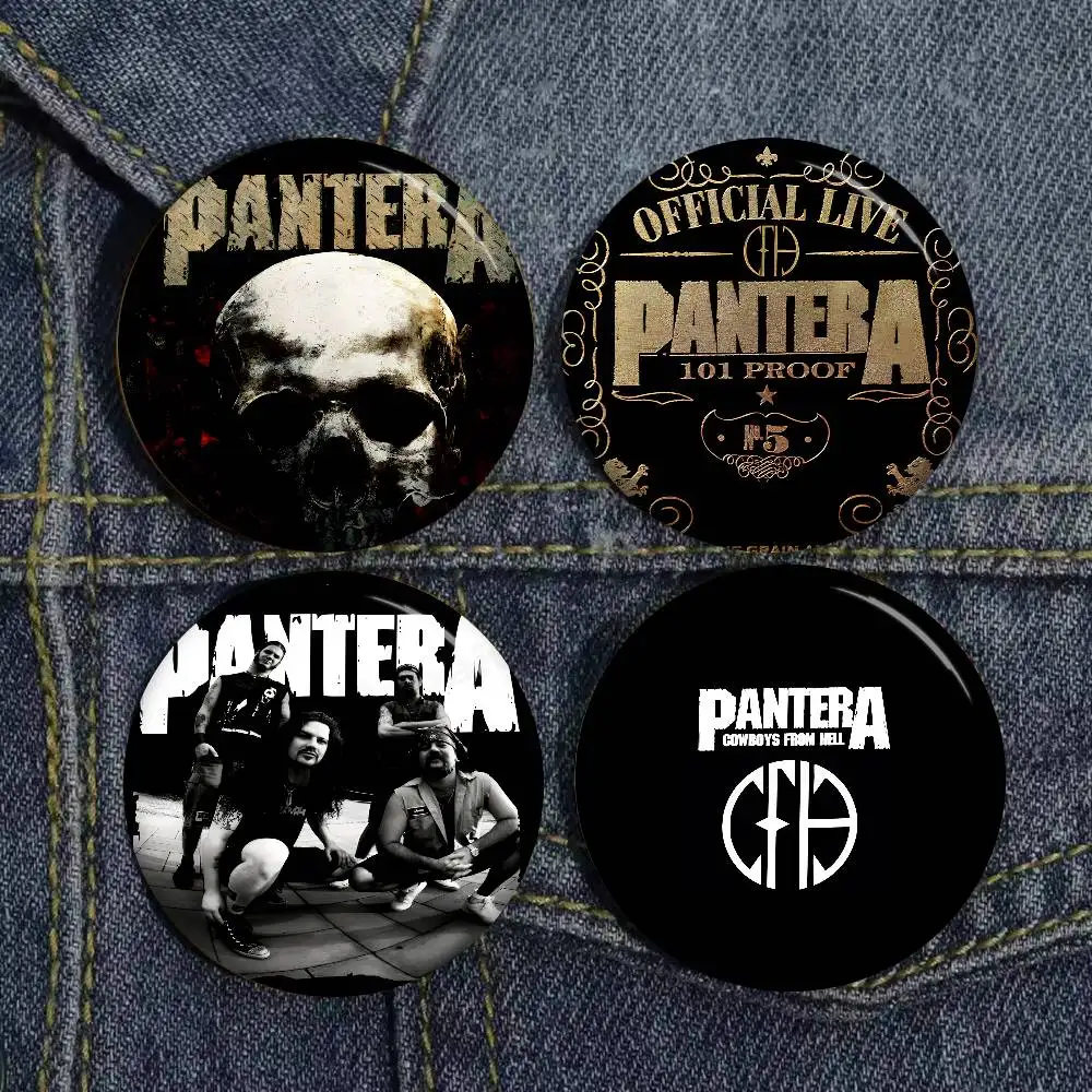 Groove Metal Band P-Pantera Creative Tinplate Soft Button Pins Animal Icon Brooch Lapel Backpack Badge Accessories Pin
