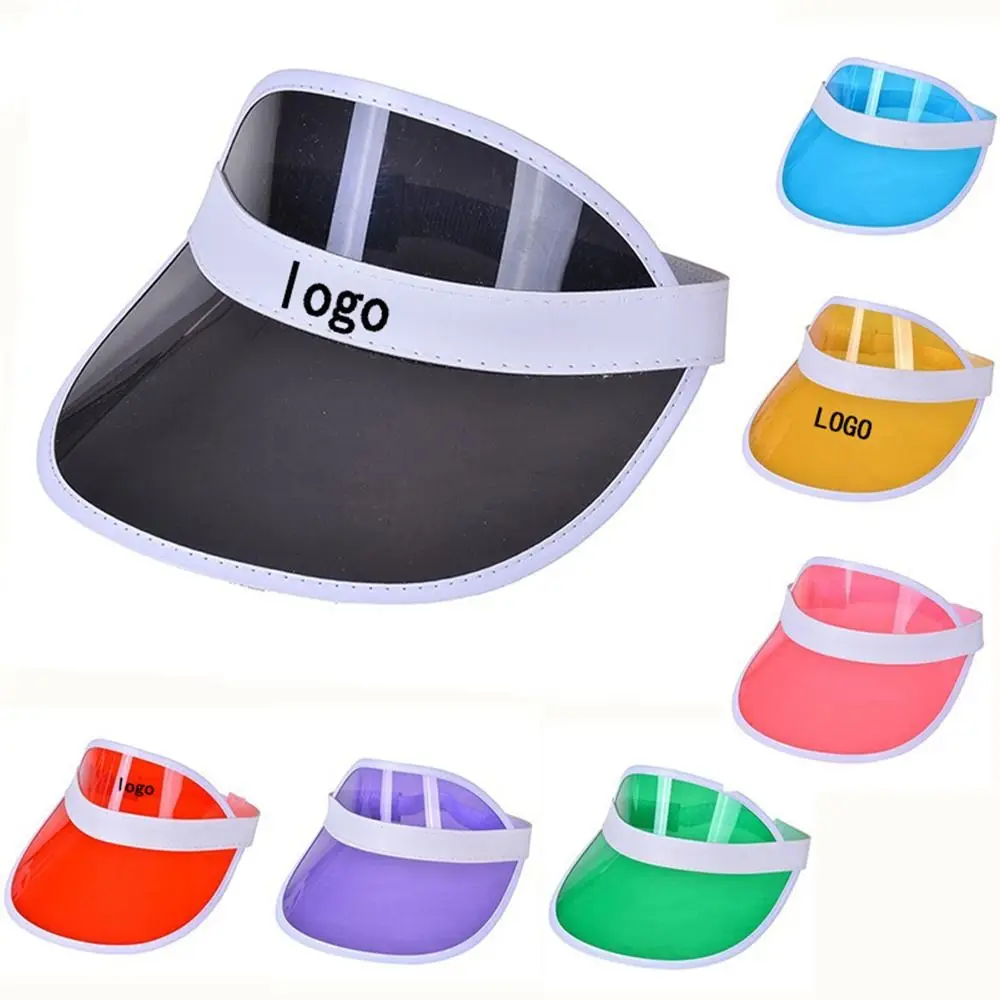 

High Quality Empty Top Summer Baseball Hat Women Men Plastic Visor Caps Transparent PVC Sports Accessories Outdoor Sunshade