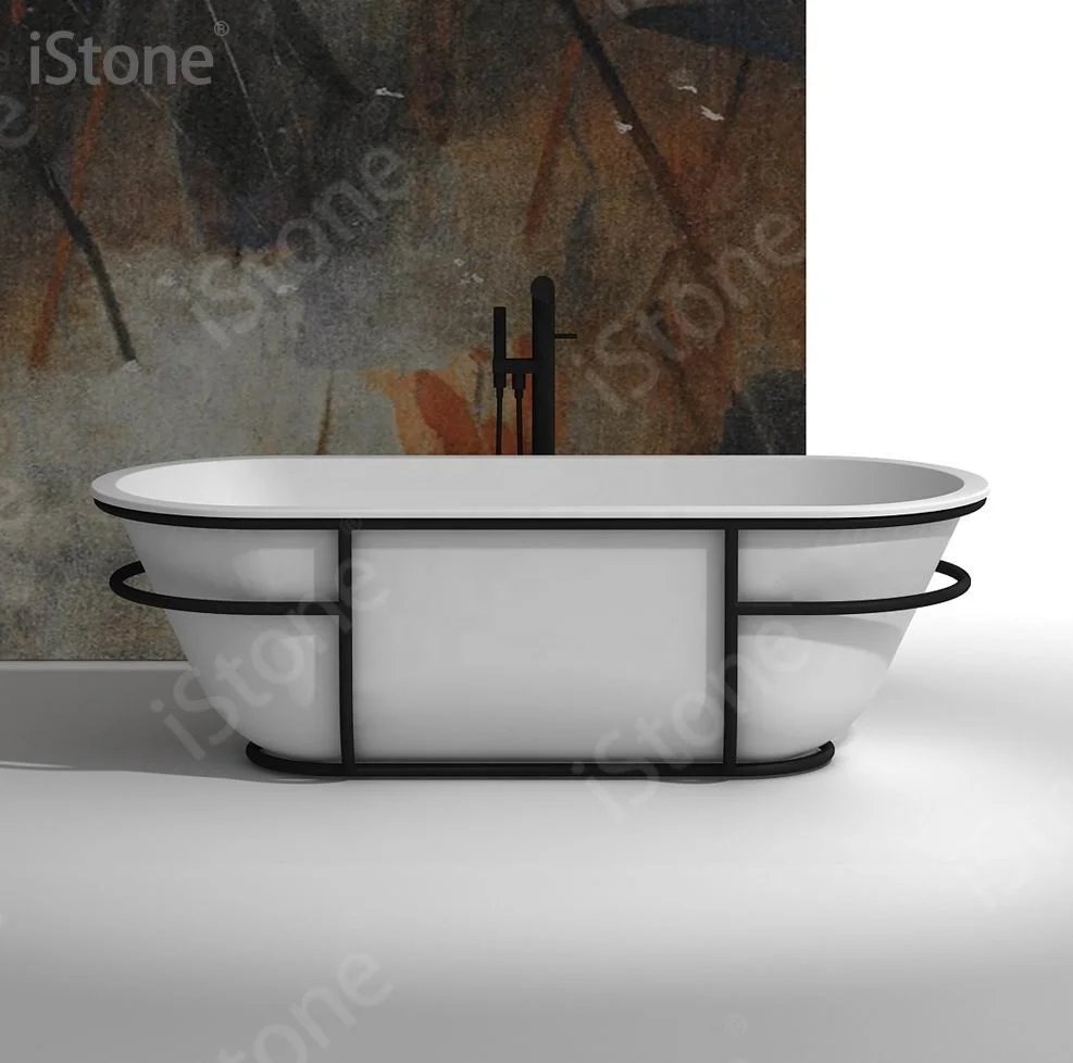 Smart Solid Surface Composite Stone Resin Freestanding Bathtub