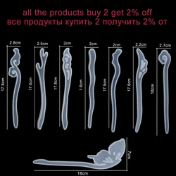 1Pcs Hairpin Hair Stick Silicone Mold Lady Headdress Hair Pin Epoxy Resin Mold For DIY Hair Decoration Crafts Making Tools