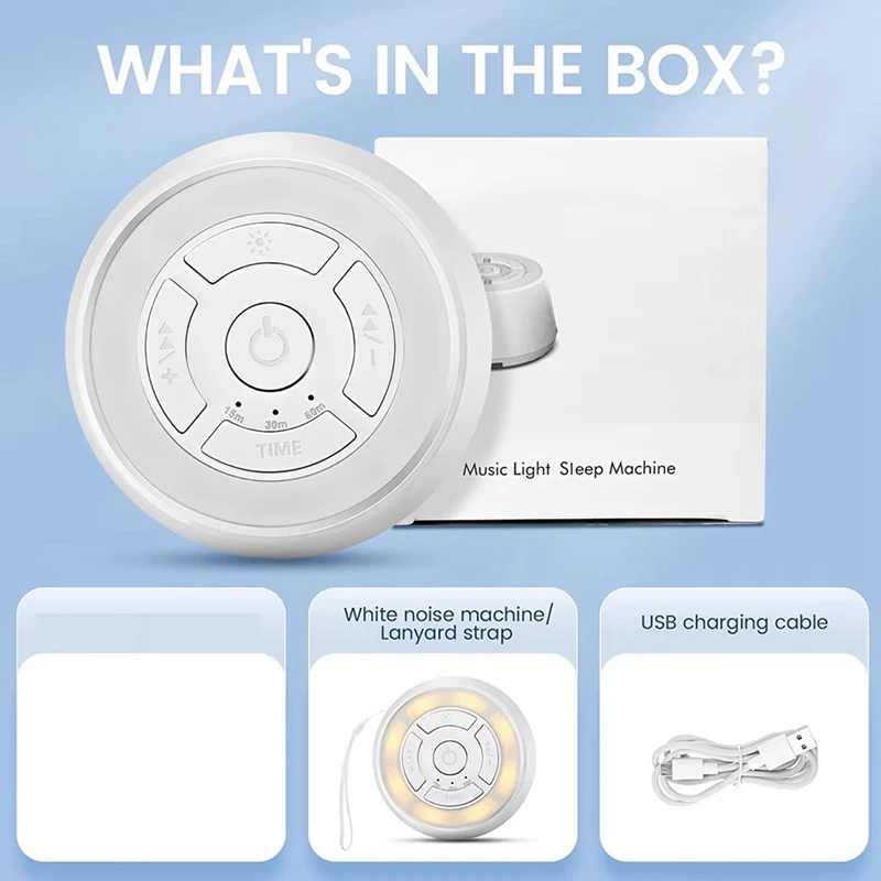B03B-Baby White Noise Machine USB Rechargeable Timed Shutdown Sleep Machine Baby Sleep Sound Player Timer Noise Player