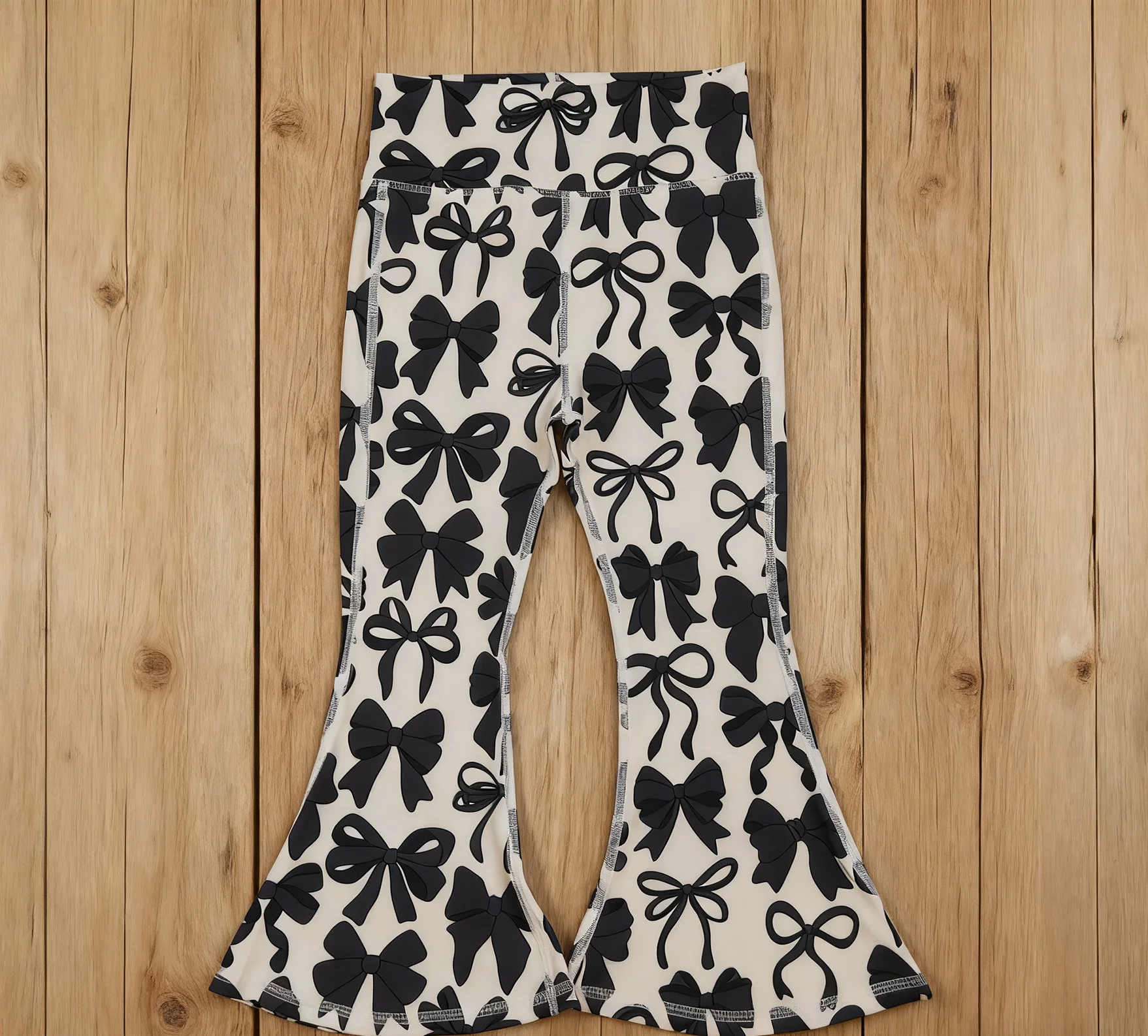 

Z923-01 P0775 Детская осенняя одежда с принтом Nows для маленьких девочек, брюки-клеш, детская одежда