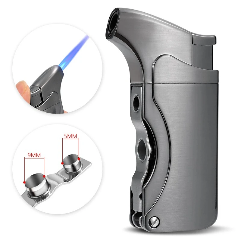 Cigar Accessory Gift Set 3‑Piece Kit, Cigar Cutter Lighter Ashtray Complete Smoking Tool Set, Gift Box Packaging For Smoking