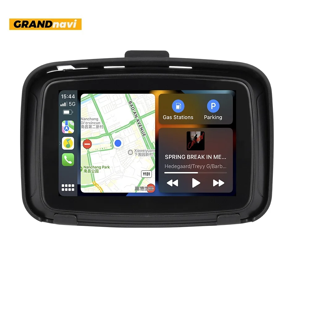 GRANDNAVI 5inch Waterproof MP5 MP3 Wireless CarPlay monito Support BT Support Touhc Screen