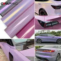 Películas de vinilo para mujer, pegatinas impermeables DIY para BMW, Audi, Benz, decoración Interior y Exterior de vehículo, color morado y rosa brillante