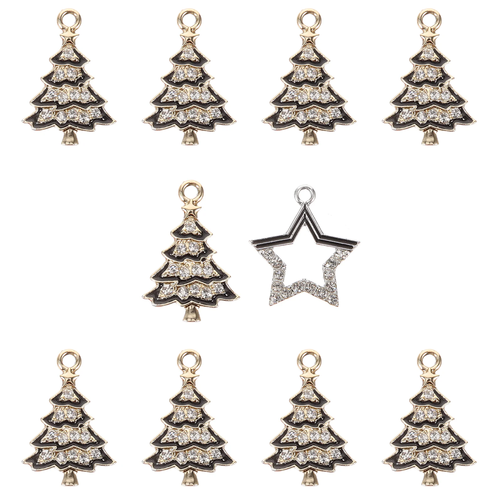 

10 Pcs Christmas Tree Ornaments Bracelet Making Charms for Jewelry DIY Xmas Accessories Pendant