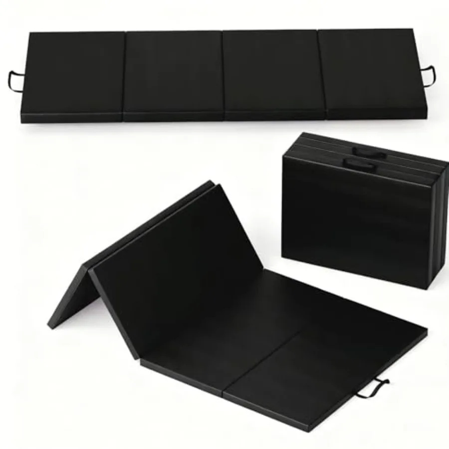 

Gymnastics Mat, 6x3Ft/6x2Ft Thick Exercise Mat with Carrying Handles, Folding Tumbling Mat for Yoga, Pilates, Stretching