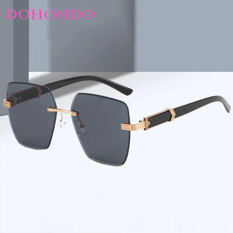 

Fashion Polygonal Rimless Luxury Women's Sunglasses Brand Designer Men Sunglass Outdoor Drive Summer Travel Eyewear UV400 Lentes