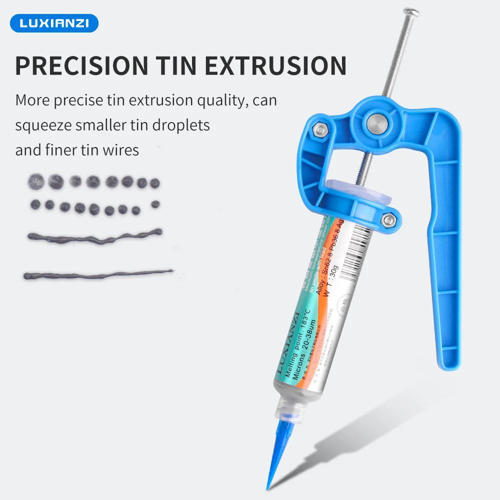 Imagem -06 - Luxianzi Pasta de Solda Extrusora de Fluxo Impulsionador Óleo Verde Agulha Barril Seringa para Placa de Circuito Ferramenta de Reparo de Solda uv Cola Booste