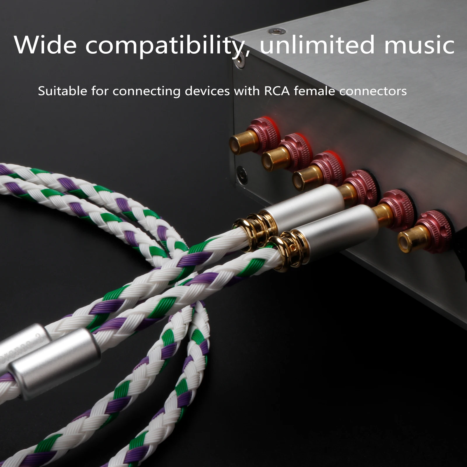 2RCA إلى 2RCA ذكر إلى ذكر OCC كابل الصوت 24K مطلية بالذهب لوتس موصل التوصيل للمسرح المنزلي DVD TV مكبر للصوت CD Soundbox