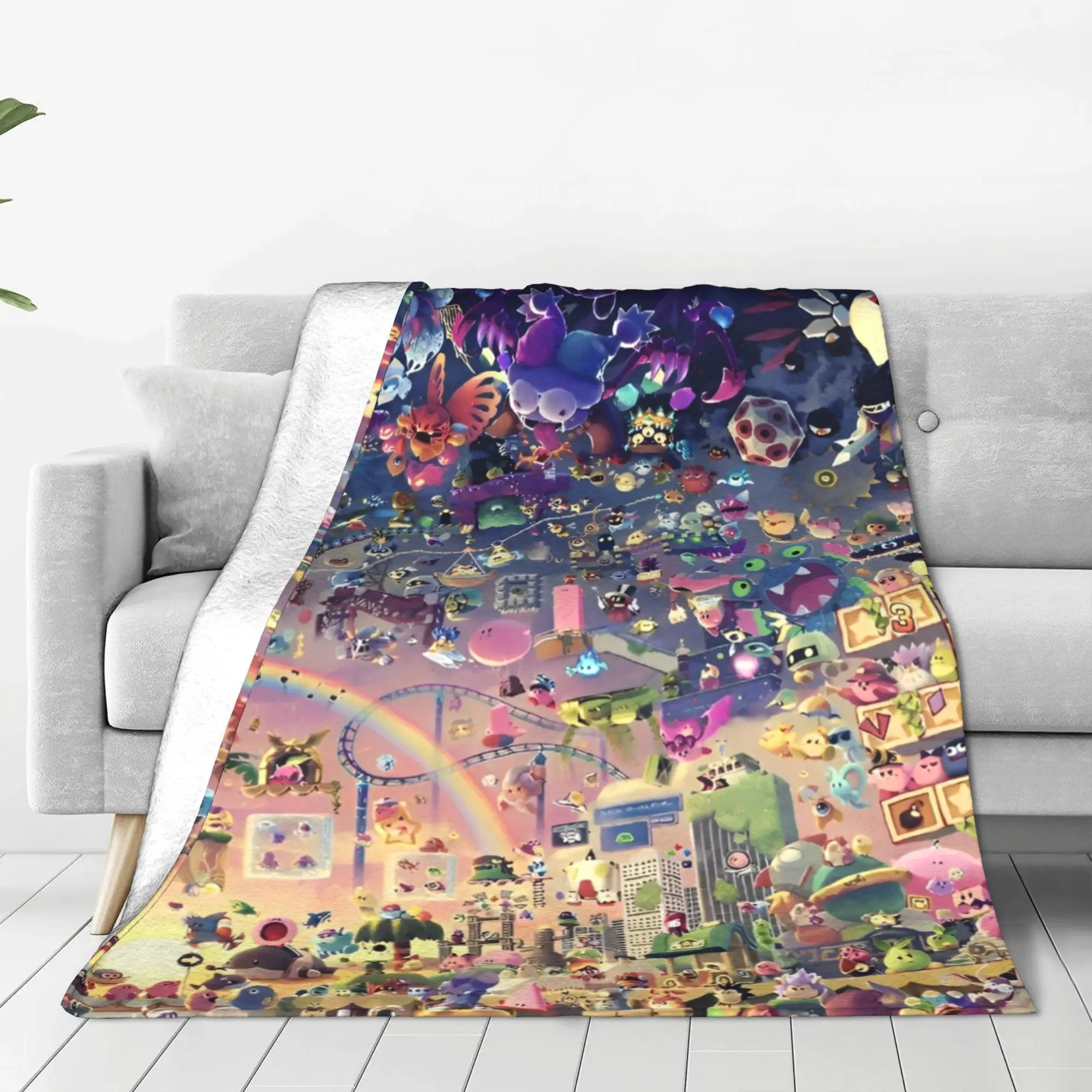 Cookie Run Kingdom Fleece Throw Blanket Action Gacha Game Blankets for Home Office Lightweight Thin Quilt