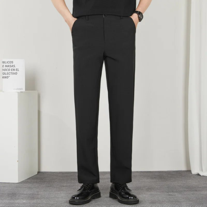 2024 Sommer neue tägliche Freizeit hose Herren 9-Zoll-Slim Fit gerades Bein vielseitiger Business-Trend einfache lässige lange Hose