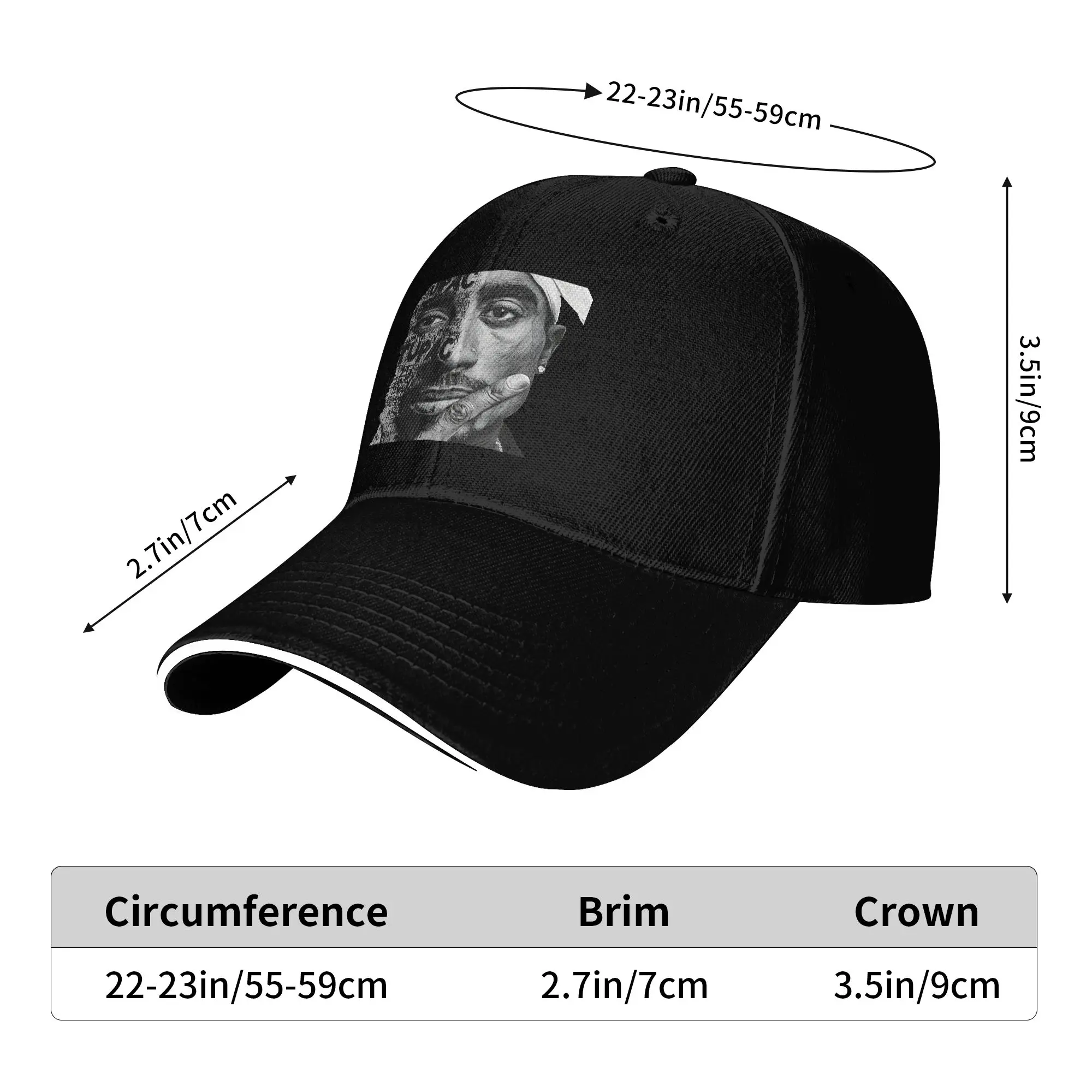 Summer Casual Baseball Cap Tupacs Music Running Hippie Trucker Hat For Women Men Sun Visor  DIY Print Baseball Caps