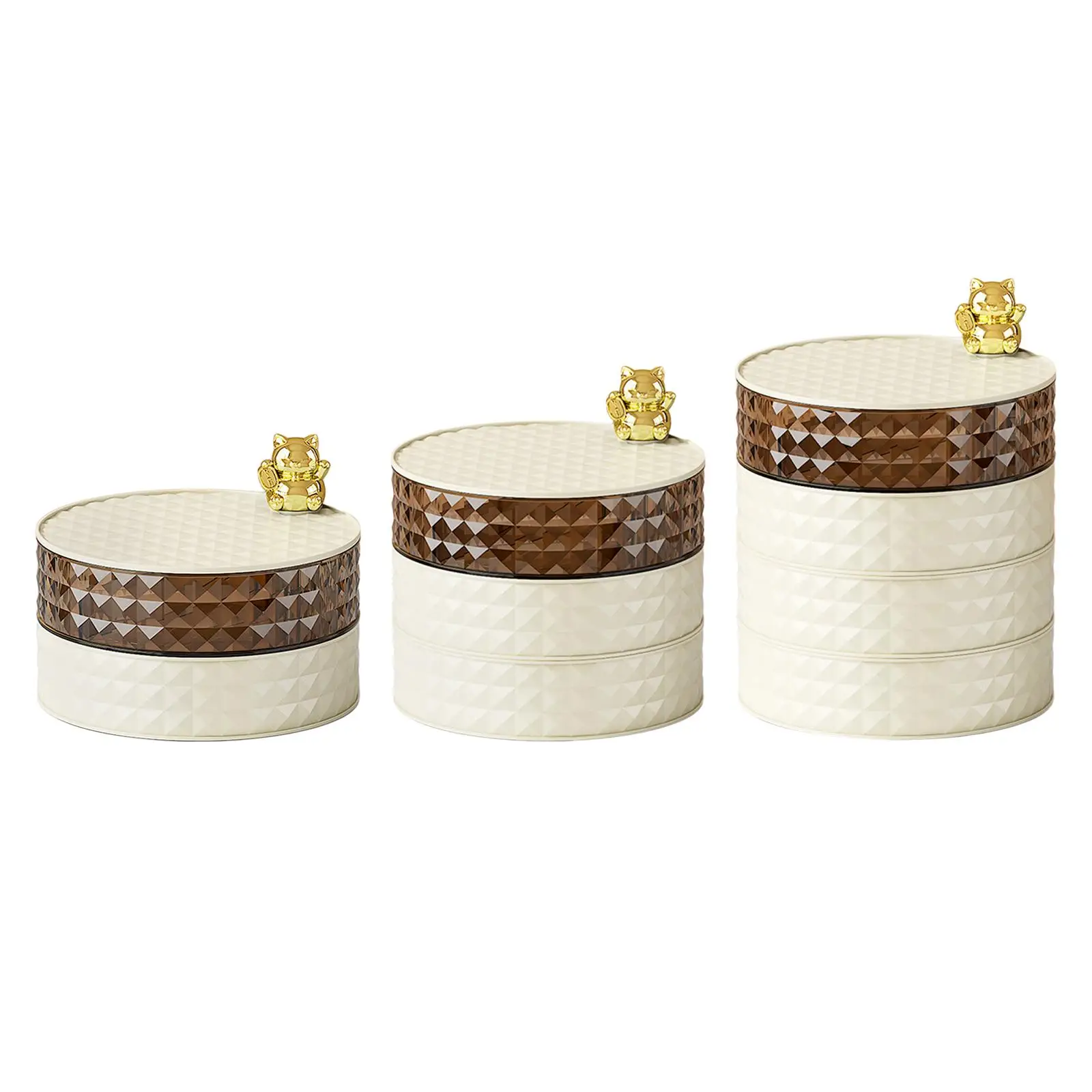 Rotable Jewelry Organizer Small Items Container Case Fashion Rotating Jewelry Storage Case for Snacks Necklaces Living Room