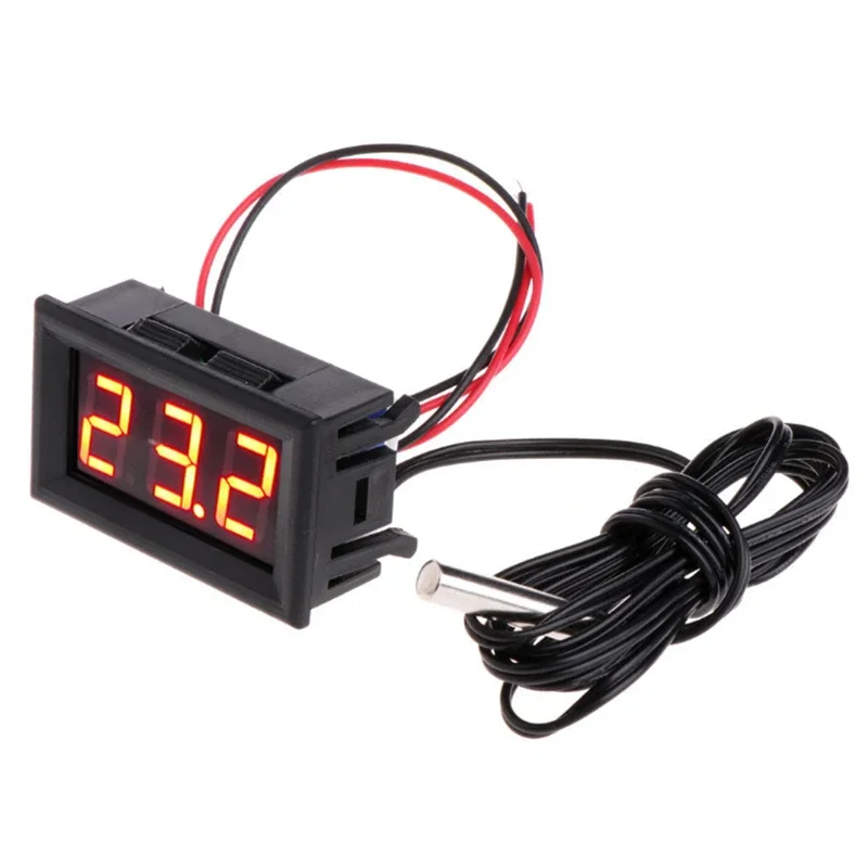 

-50~110°C Thermometer DC 5-12V Car Temperature Panel Meter Gauge 1m Aquarium Terrarium Digital LED High Quality